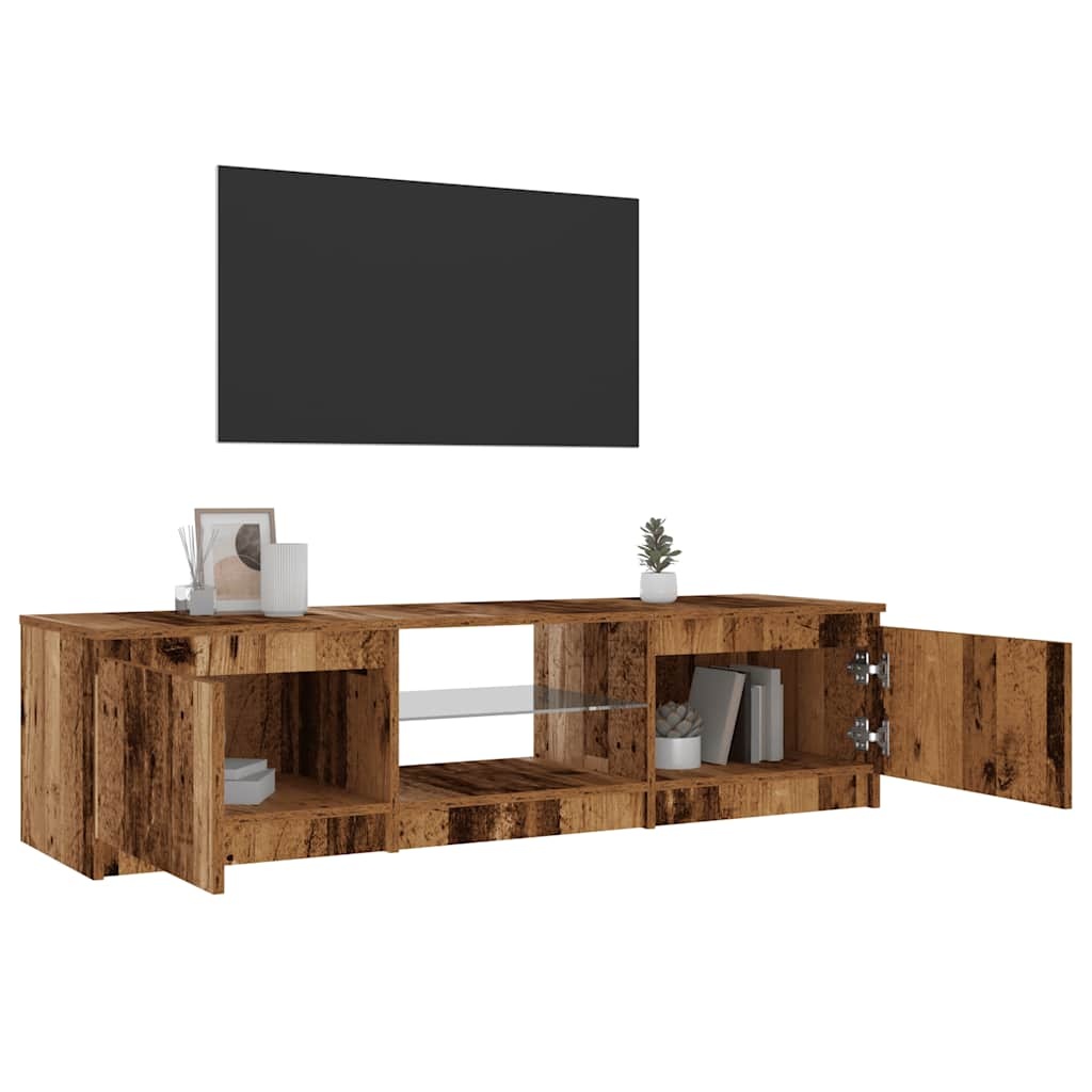 VidaXL Tv-meubel met LED 140x40x35,5 cm bewerkt hout oud houtkleurig