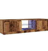 VidaXL Tv-meubel met LED 140x40x35,5 cm bewerkt hout oud houtkleurig