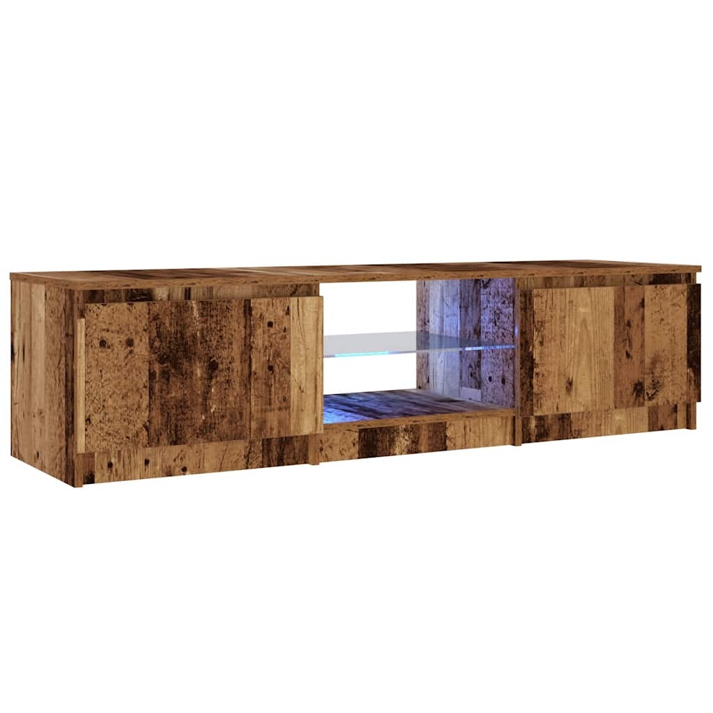 VidaXL Tv-meubel met LED 140x40x35,5 cm bewerkt hout oud houtkleurig