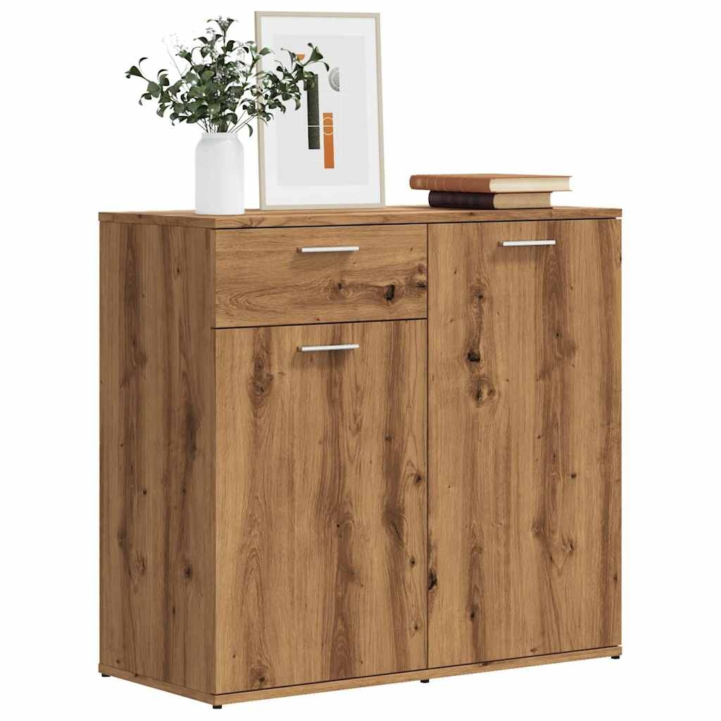 VidaXL Dressoir 80x36x75 cm bewerkt hout artisanaal eikenkleur