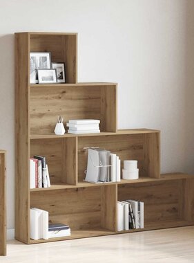 VidaXL Boekenkast 157x24x160 cm bewerkt hout artisanaal eikenkleur