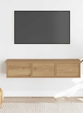 VidaXL Wandkast 88x26x18,5 cm bewerkt hout artisanaal eikenkleur