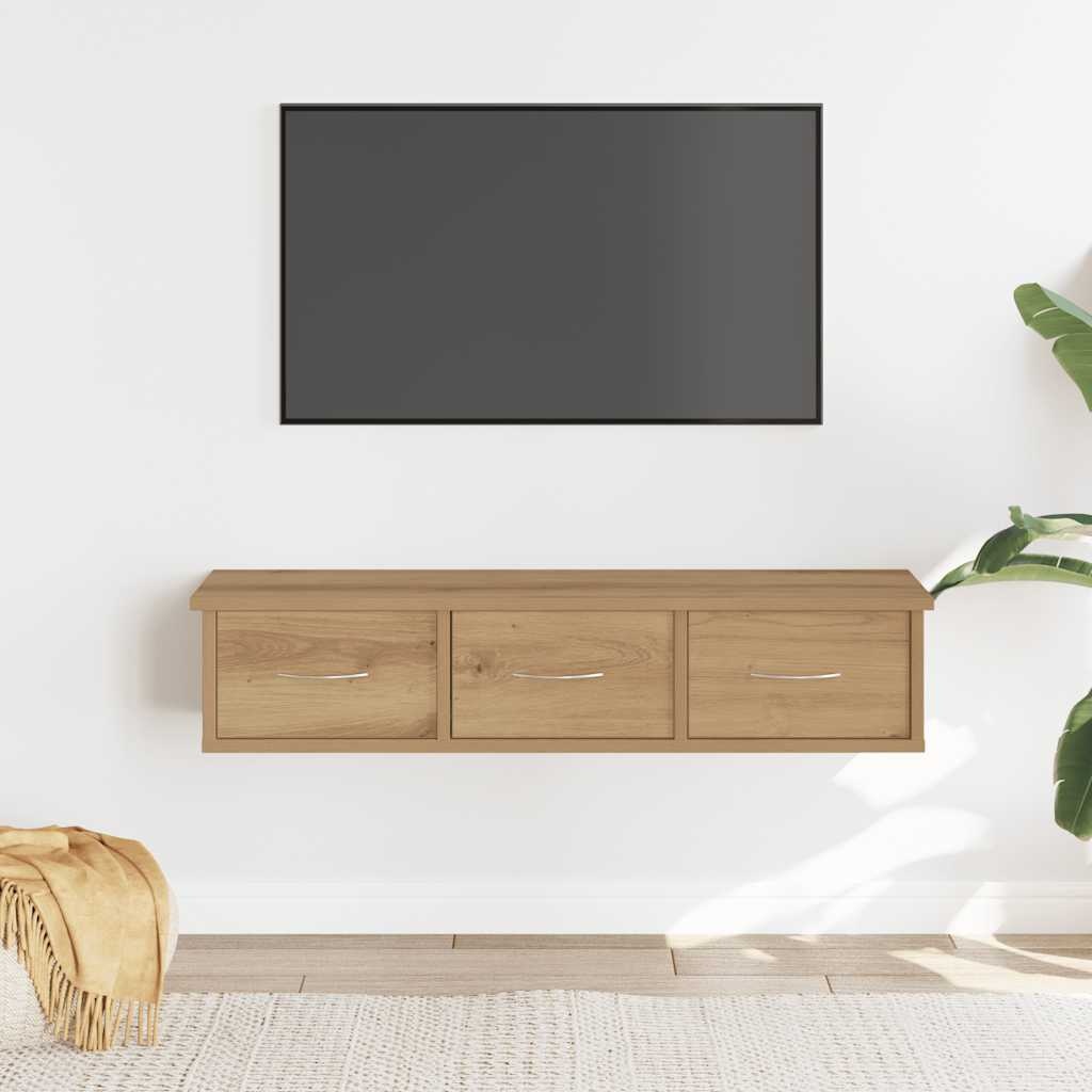 VidaXL Wandkast 88x26x18,5 cm bewerkt hout artisanaal eikenkleur