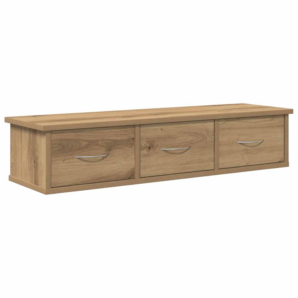 VidaXL Wandkast 88x26x18,5 cm bewerkt hout artisanaal eikenkleur