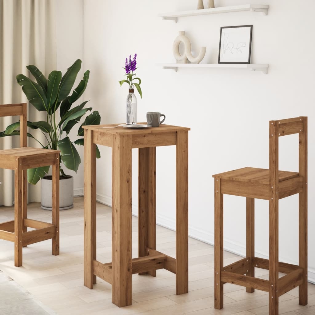 VidaXL Bartafel 51x50x103,5 cm bewerkt hout artisanaal eikenkleurig