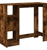 VidaXL Bartafel met schap 124x46x103,5 cm bewerkt hout gerookt eiken