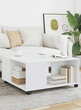 VidaXL Salontafel 80x80x40 cm bewerkt hout wit