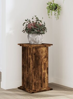 VidaXL Plantenstandaard 33x33x60 cm bewerkt hout gerookt eikenkleurig