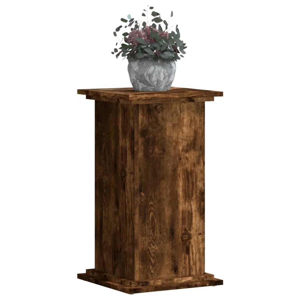 VidaXL Plantenstandaard 33x33x60 cm bewerkt hout gerookt eikenkleurig