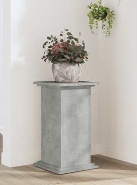 VidaXL Plantenstandaard 33x33x60 cm bewerkt hout betongrijs