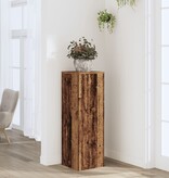 VidaXL Plantenstandaard 33x33x100 cm bewerkt hout oud houtkleurig