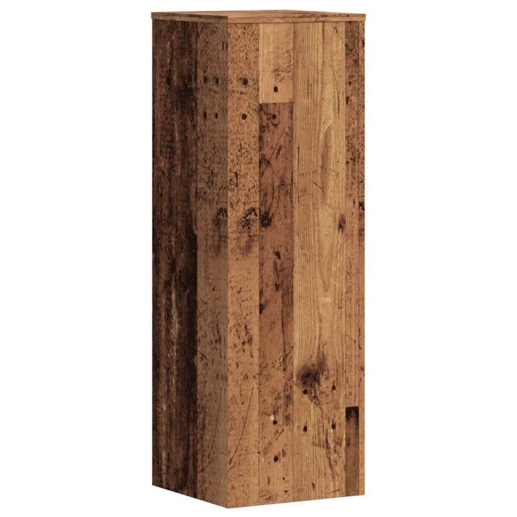 VidaXL Plantenstandaard 33x33x100 cm bewerkt hout oud houtkleurig