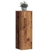 VidaXL Plantenstandaard 33x33x100 cm bewerkt hout oud houtkleurig