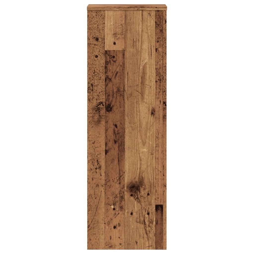 VidaXL Plantenstandaard 33x33x100 cm bewerkt hout oud houtkleurig