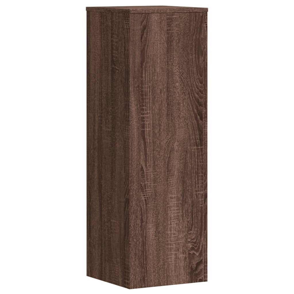 VidaXL Plantenstandaard 33x33x100 cm bewerkt hout bruin eikenkleurig