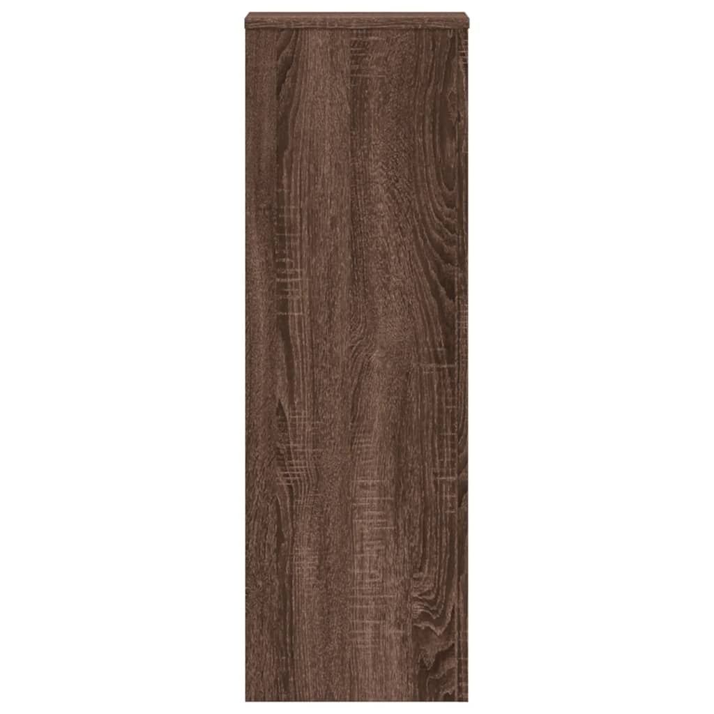 VidaXL Plantenstandaard 33x33x100 cm bewerkt hout bruin eikenkleurig