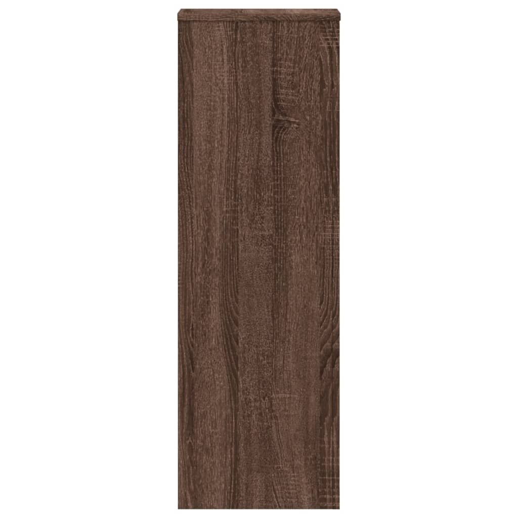 VidaXL Plantenstandaard 33x33x100 cm bewerkt hout bruin eikenkleurig