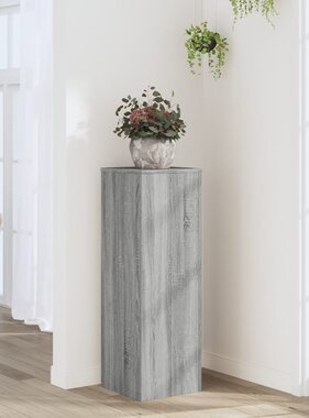 VidaXL Plantenstandaard 33x33x100 cm bewerkt hout grijs sonoma eiken