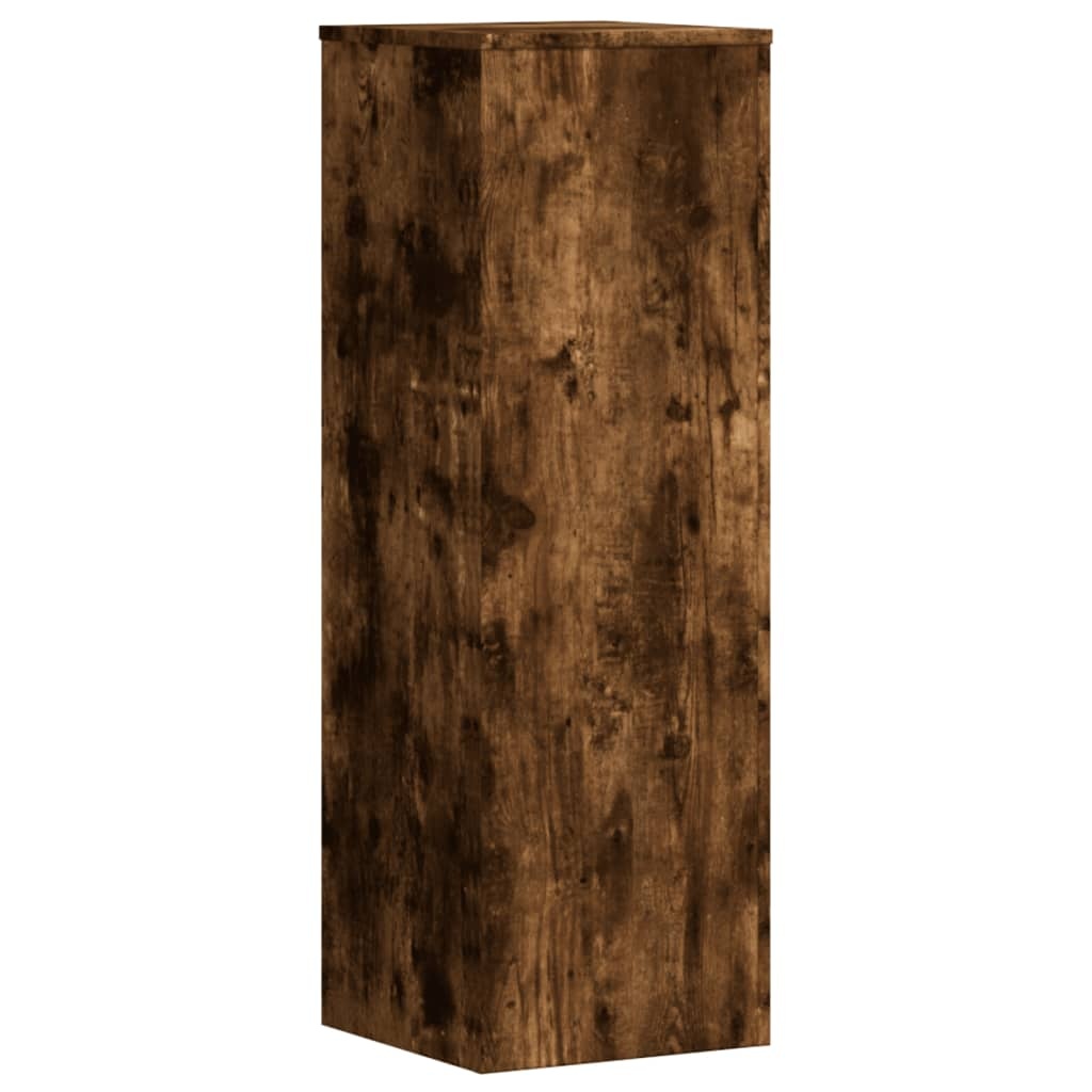 VidaXL Plantenstandaard 33x33x100 cm bewerkt hout gerookt eikenkleurig