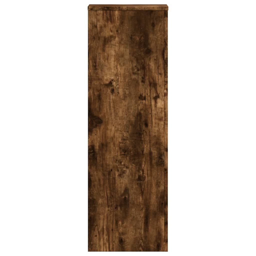 VidaXL Plantenstandaard 33x33x100 cm bewerkt hout gerookt eikenkleurig