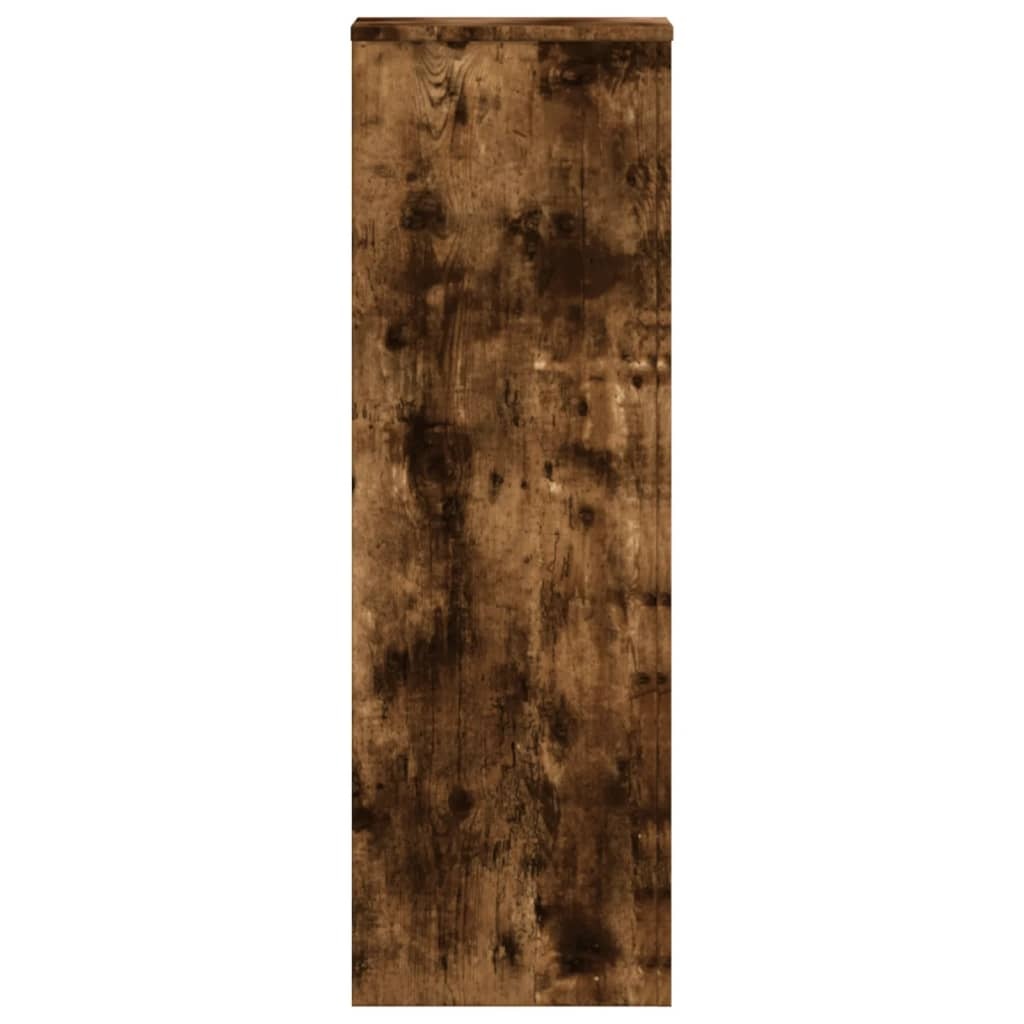 VidaXL Plantenstandaard 33x33x100 cm bewerkt hout gerookt eikenkleurig
