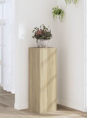 VidaXL Plantenstandaard 33x33x100 cm bewerkt hout sonoma eikenkleurig