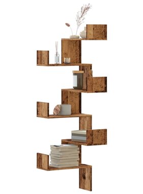 VidaXL Hoekwandschap 45x45x147 cm bewerkt hout out houtkleurig