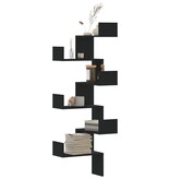 VidaXL Hoekwandschap 45x45x147 cm bewerkt hout zwart