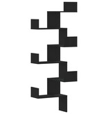 VidaXL Hoekwandschap 45x45x147 cm bewerkt hout zwart