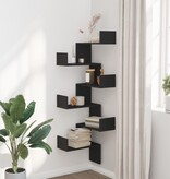 VidaXL Hoekwandschap 45x45x147 cm bewerkt hout zwart