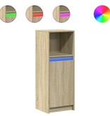 VidaXL Dressoir met LED 38x34x100 cm bewerkt hout sonoma eikenkleurig