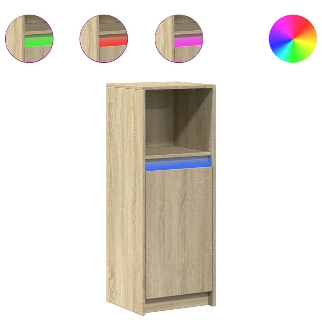 VidaXL Dressoir met LED 38x34x100 cm bewerkt hout sonoma eikenkleurig