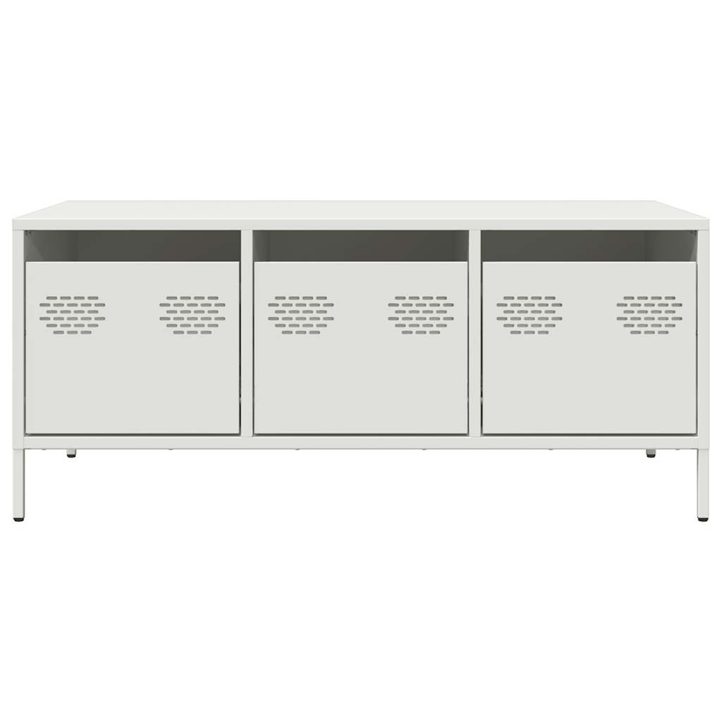 VidaXL Salontafel 101,5x50x43,5 cm koudgewalst staal wit