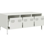 VidaXL Salontafel 101,5x50x43,5 cm koudgewalst staal wit