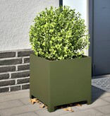 VidaXL Plantenbak 40x40x40 cm staal olijfgroen