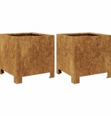 VidaXL Plantenbakken 2 st 30x30x30 cm weervast staal