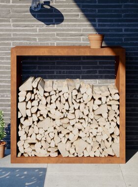 VidaXL Brandhoutrek 100x40x100 cm weervast staal