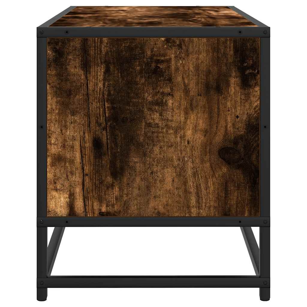 VidaXL Tv-meubel 80x34,5x40cm bewerkt hout metaal gerookt eikenkleurig