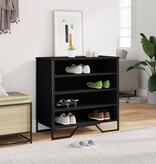 VidaXL Schoenenkast 80x38x78 cm bewerkt hout zwart