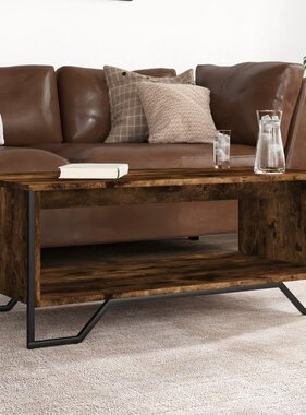 VidaXL Salontafel 100x51x40 cm bewerkt hout gerookt eikenkleurig