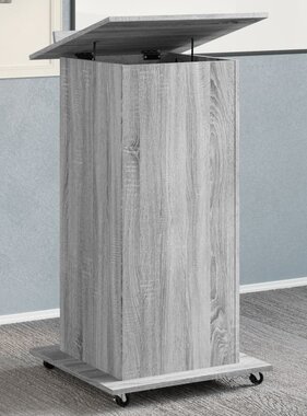 VidaXL Lessenaar met wielen en lade 55x55x107 cm hout grijs sonoma