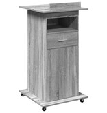 VidaXL Lessenaar met wielen en lade 55x55x107 cm hout grijs sonoma