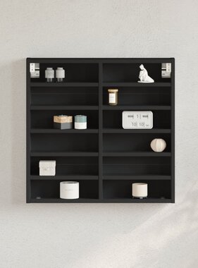 VidaXL Vitrinekast 60x8,5x58 cm bewerkt hout zwart