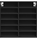 VidaXL Vitrinekast 60x8,5x58 cm bewerkt hout zwart