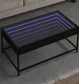 VidaXL Salontafel met Infinity LED 90x50x41 cm zwart
