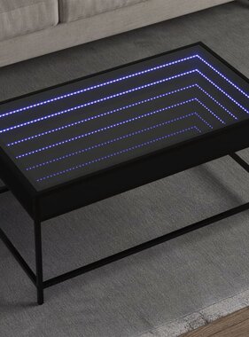 VidaXL Salontafel met Infinity LED 90x50x41 cm zwart