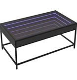 VidaXL Salontafel met Infinity LED 90x50x41 cm zwart
