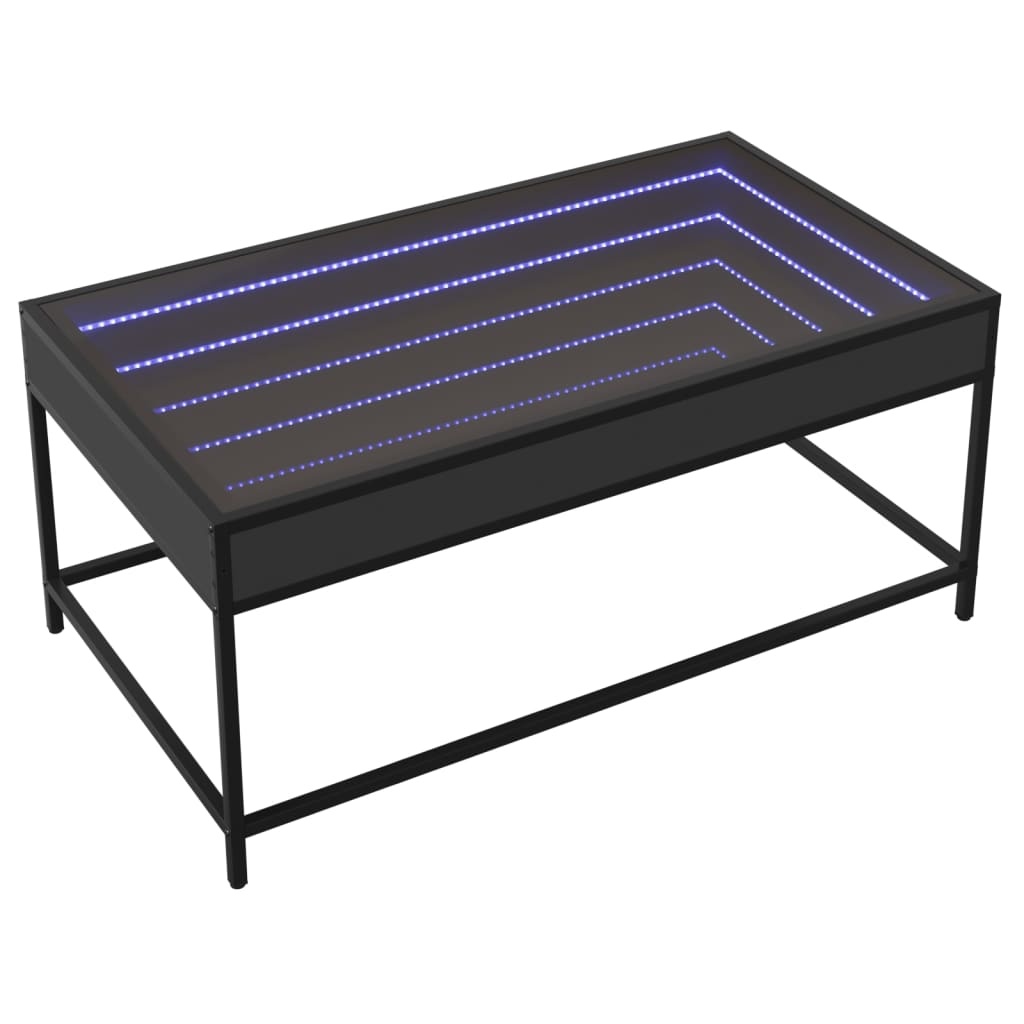 VidaXL Salontafel met Infinity LED 90x50x41 cm zwart