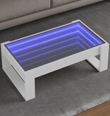 VidaXL Salontafel met Infinity LED 90x53x30 cm wit