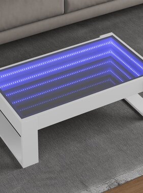 VidaXL Salontafel met Infinity LED 90x53x30 cm wit